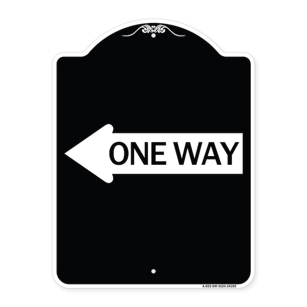 Signmission One Way With Left Arrow Heavy-Gauge Aluminum Architectural Sign, 24" x 18", BW-1824-24385 A-DES-BW-1824-24385 - main